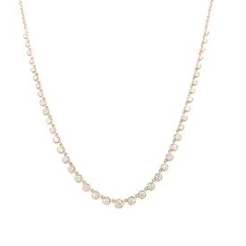 14K Yellow Gold Diamond Graduating Necklace