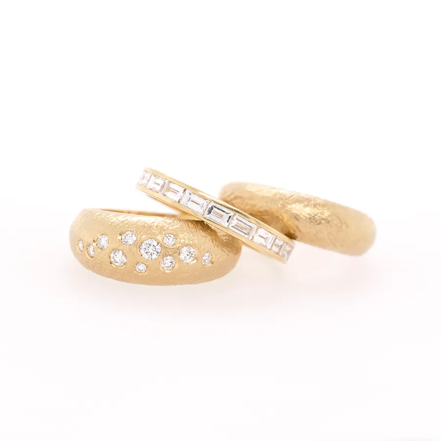 8mm 'Boulder' Diamond Bombe Ring