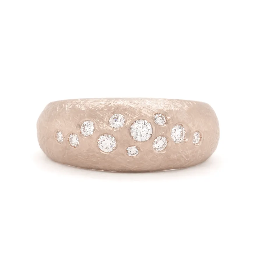 8mm 'Boulder' Diamond Bombe Ring