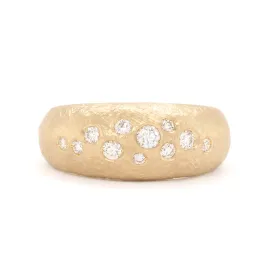 8mm 'Boulder' Diamond Bombe Ring