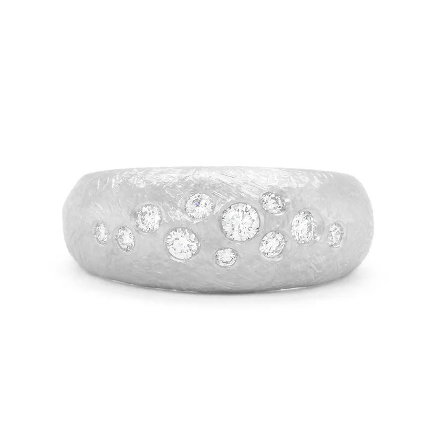 8mm 'Boulder' Diamond Bombe Ring