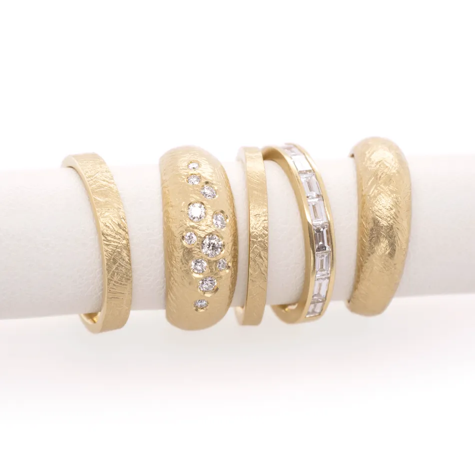 8mm 'Boulder' Diamond Bombe Ring