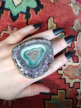 Amethyst Geode Ring