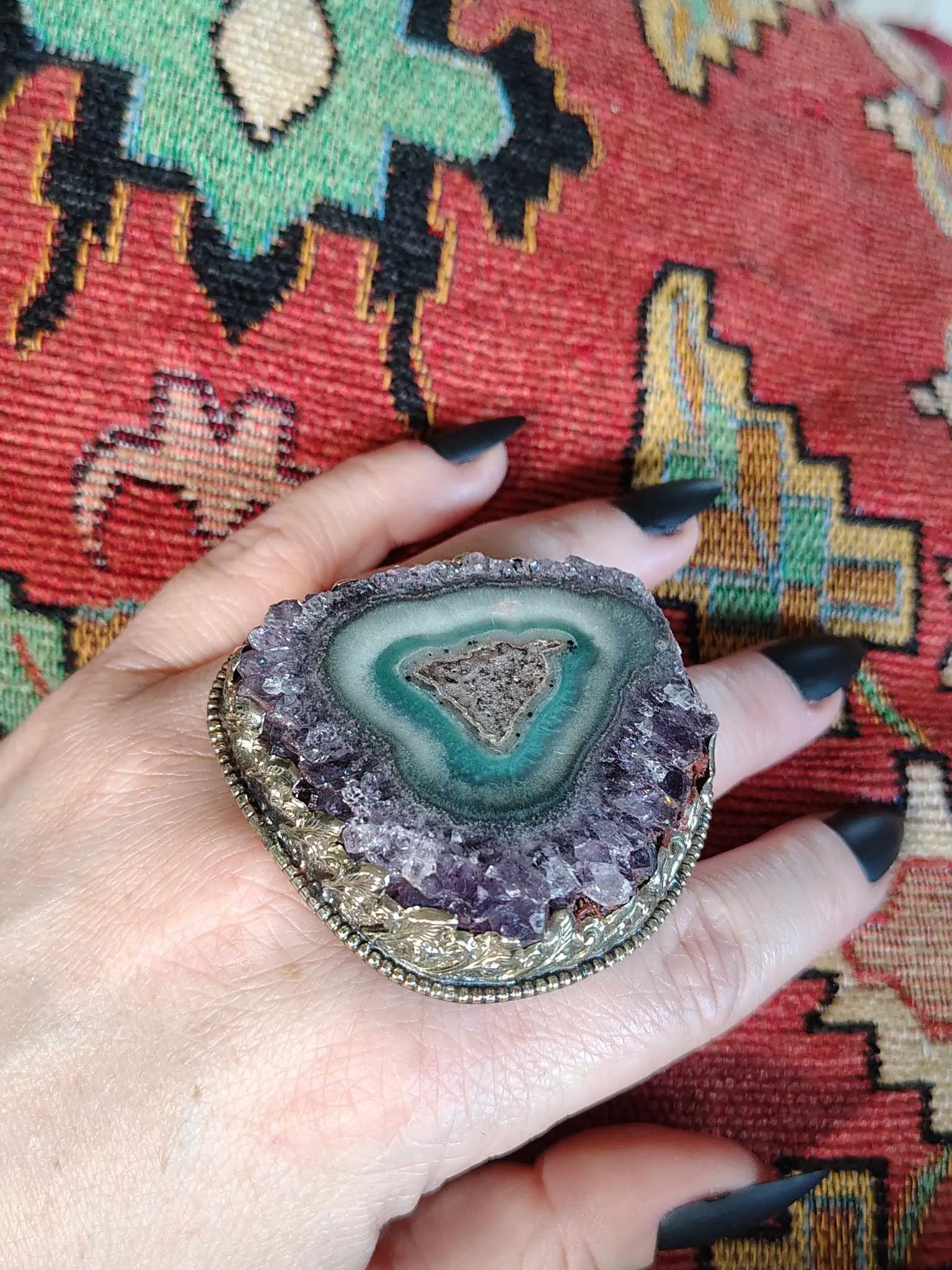 Amethyst Geode Ring