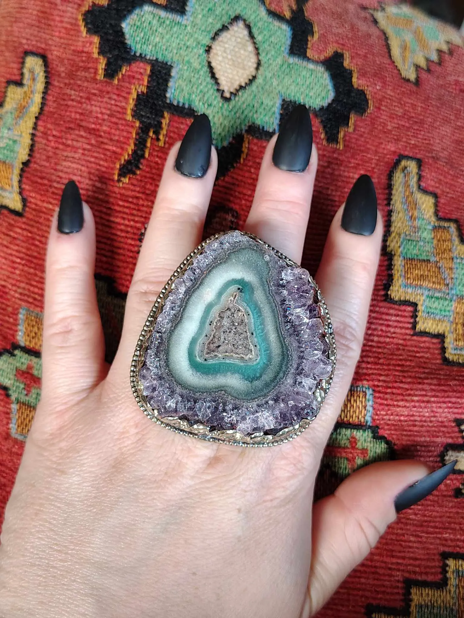 Amethyst Geode Ring