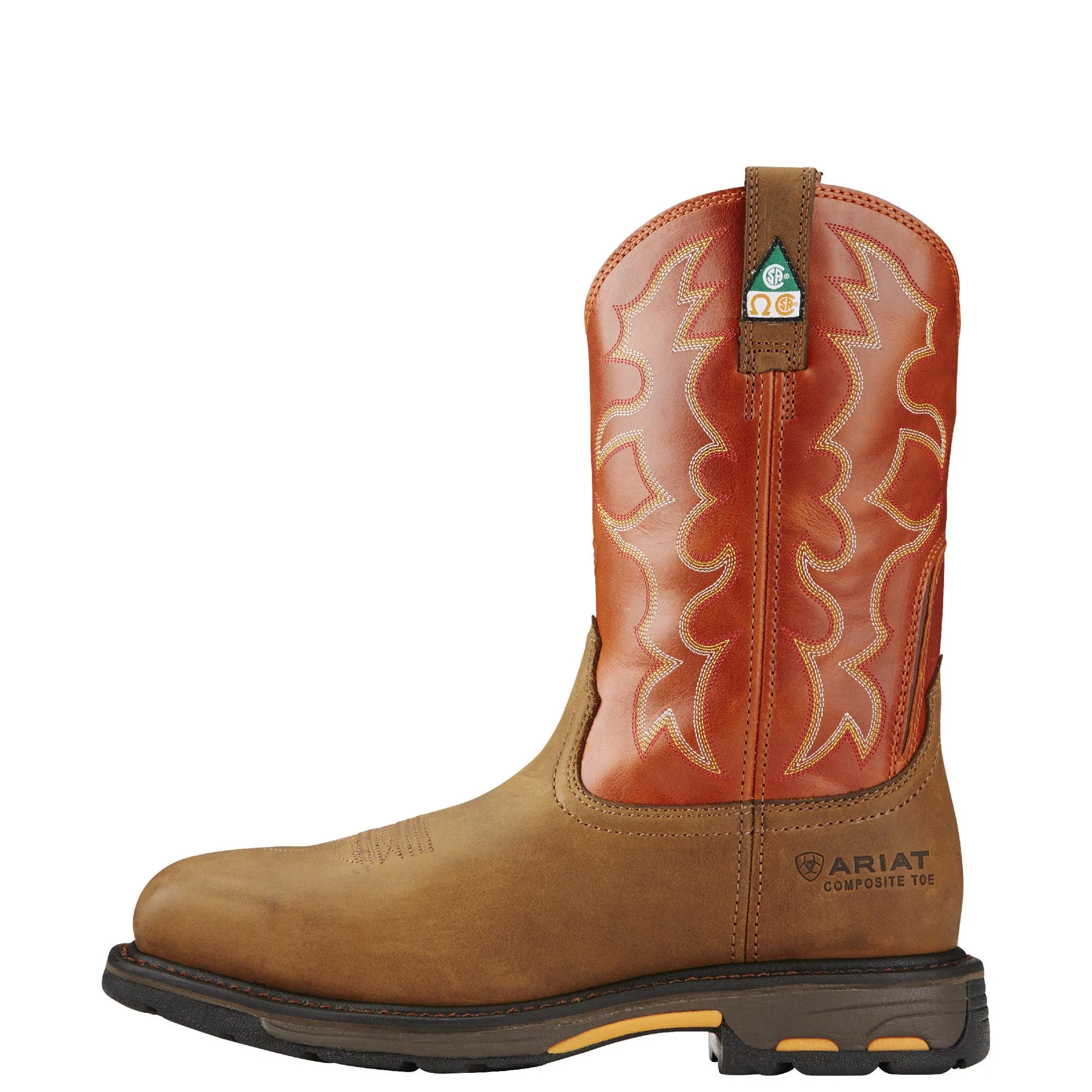 Ariat Mens Workhog Wide Square Toe Csa Composite Toe Work Boot Dark Earth