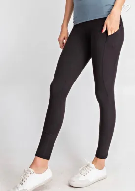 Black Yoga Stitch pocket Leggings
