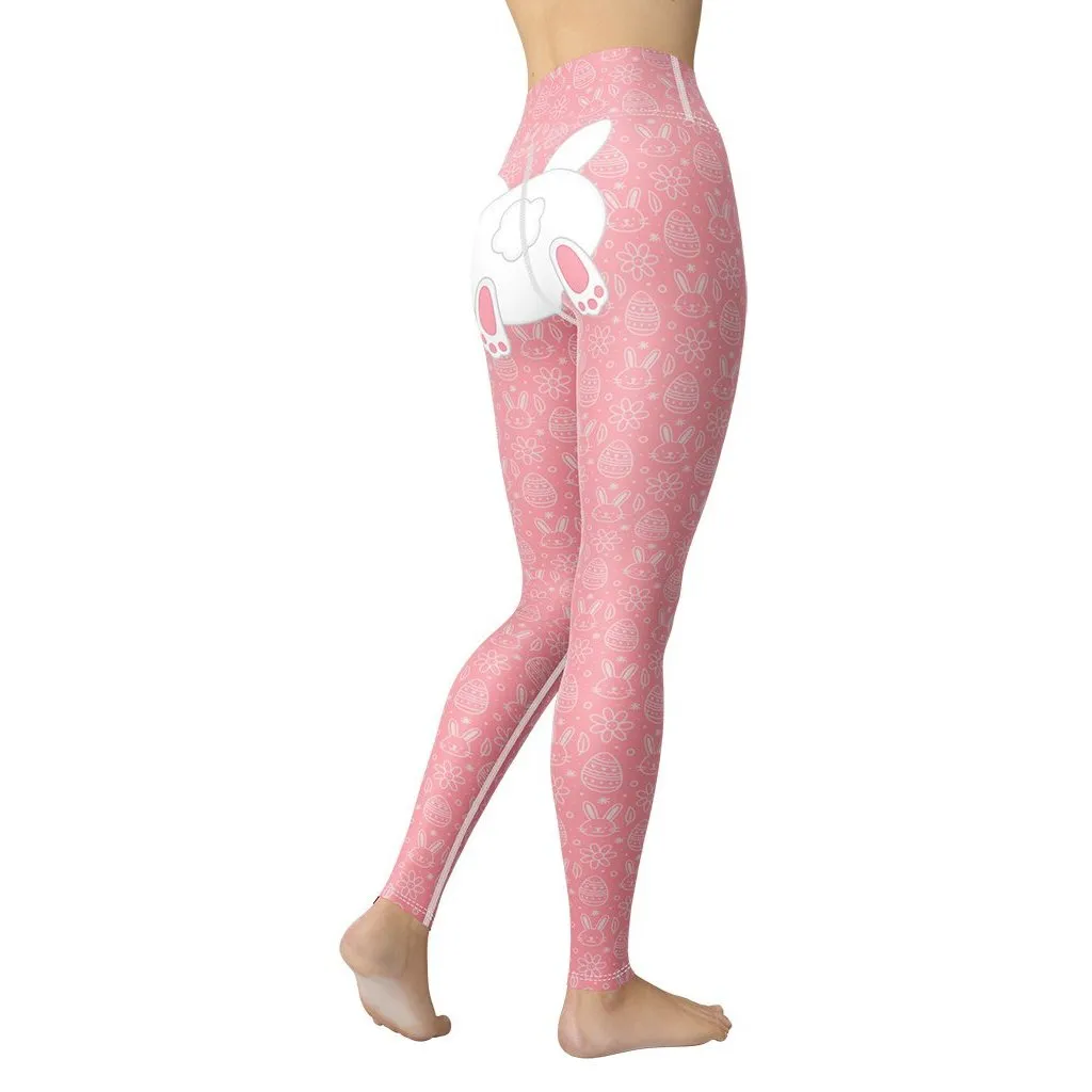 Bunny But* Easter Yoga Leggings (Pink)