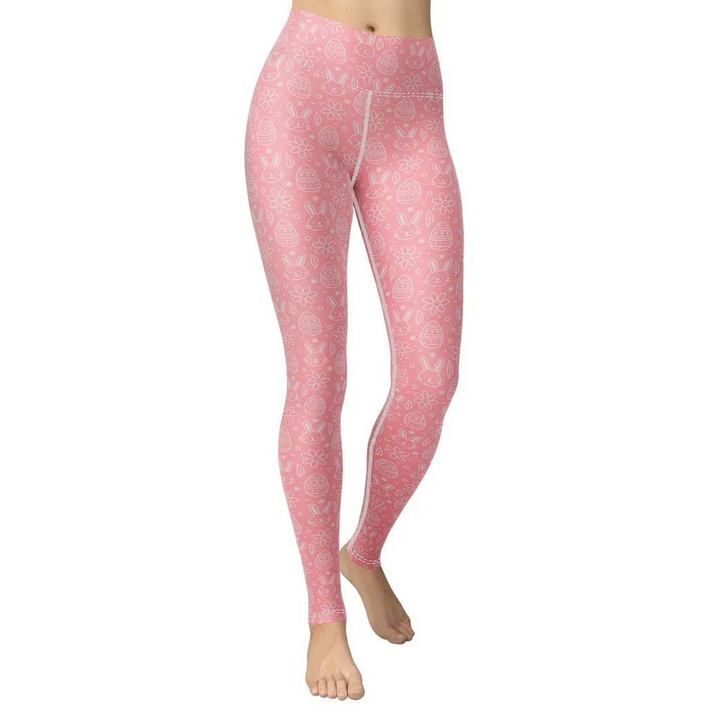 Bunny But* Easter Yoga Leggings (Pink)