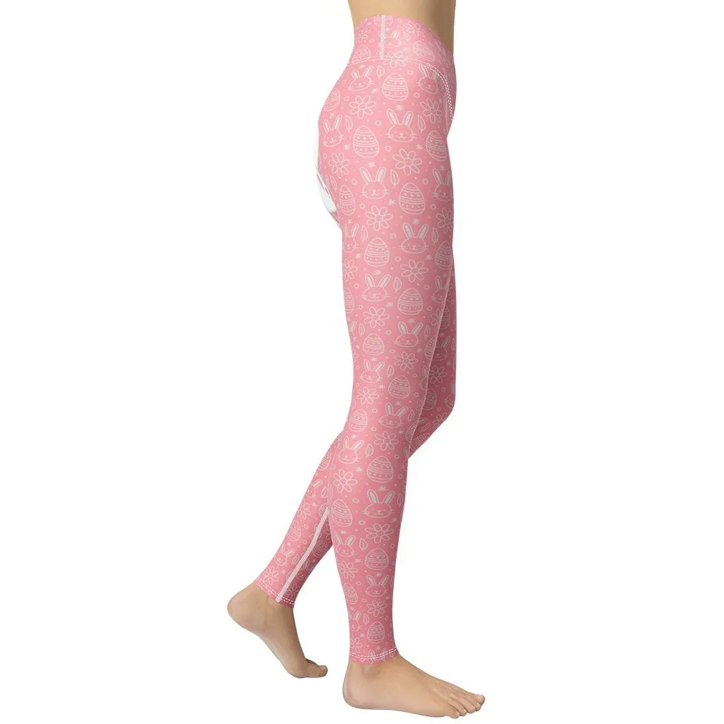 Bunny But* Easter Yoga Leggings (Pink)