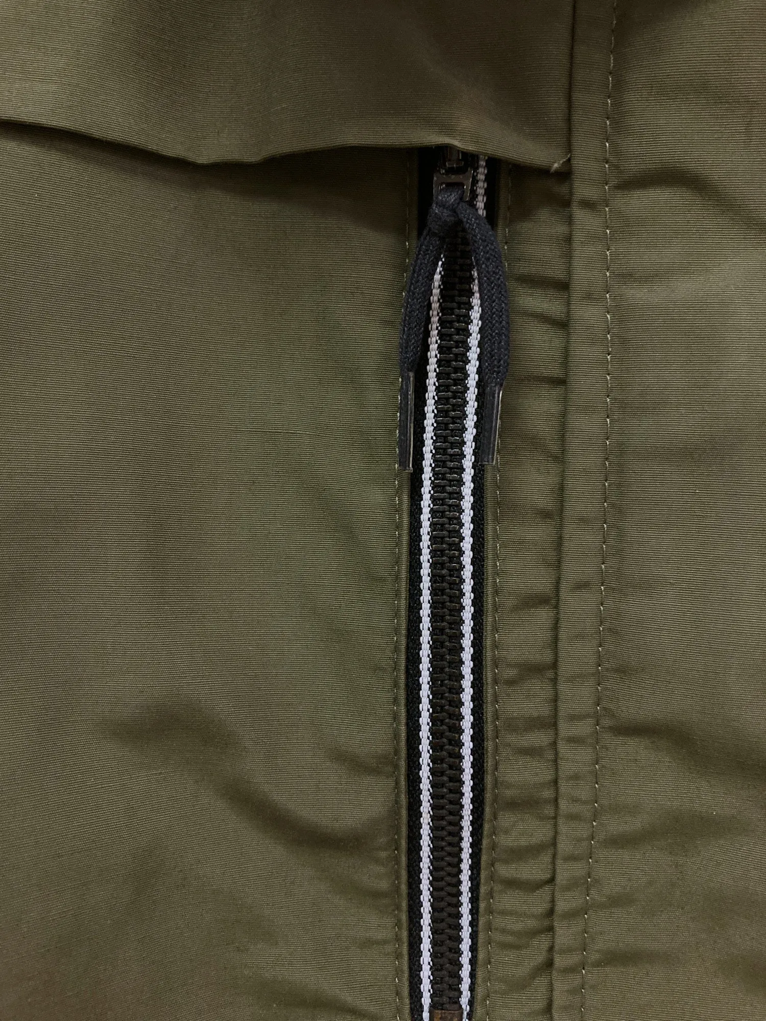 Christophe Lemaire khaki cotton nylon high neck vest with collar hood - S