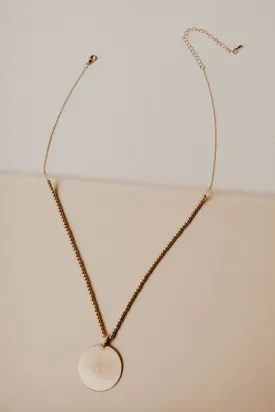 Circle Pendant Beaded Necklace