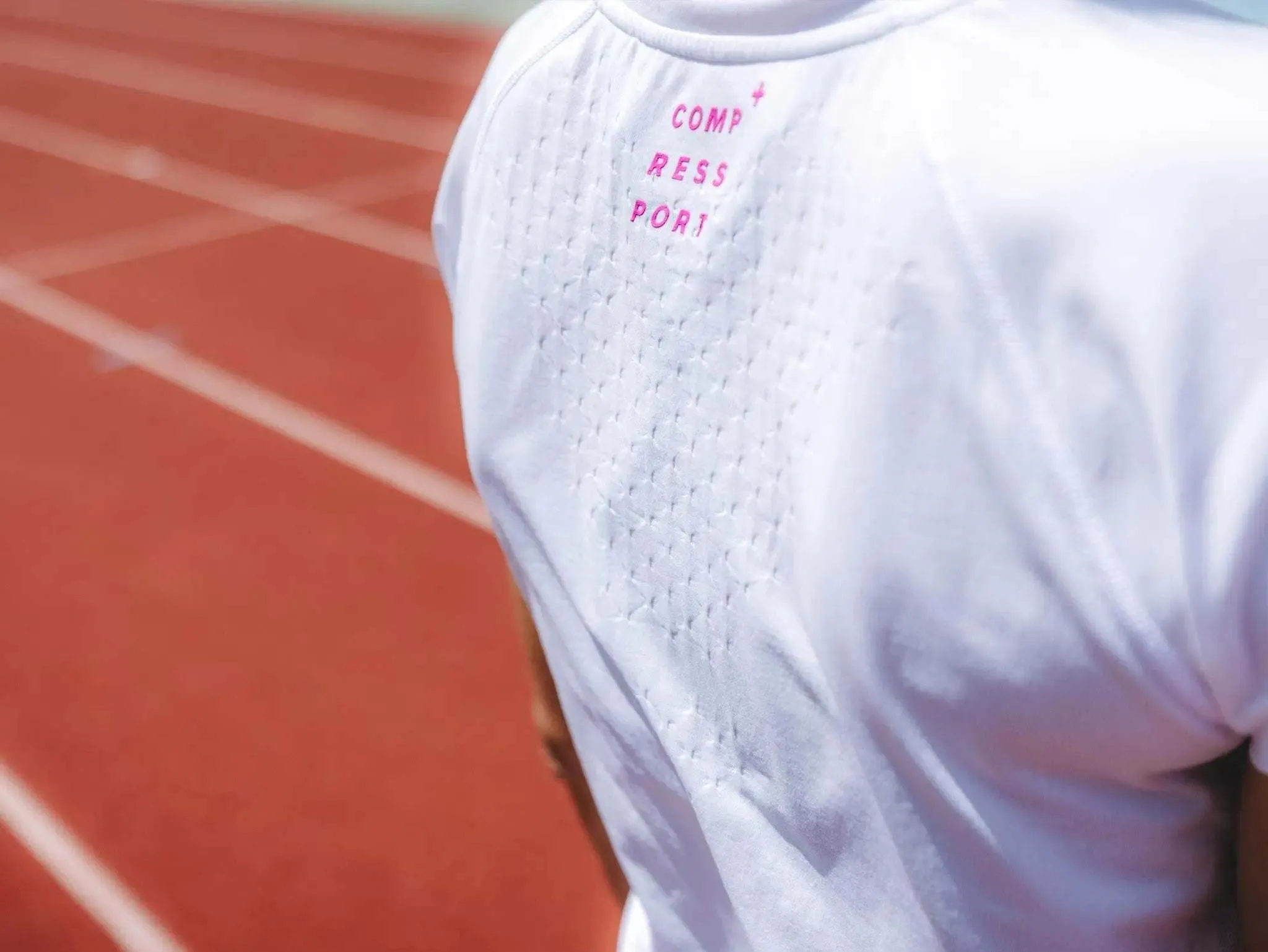 Compressport | Training SS T-shirt | White / Pink | Dames