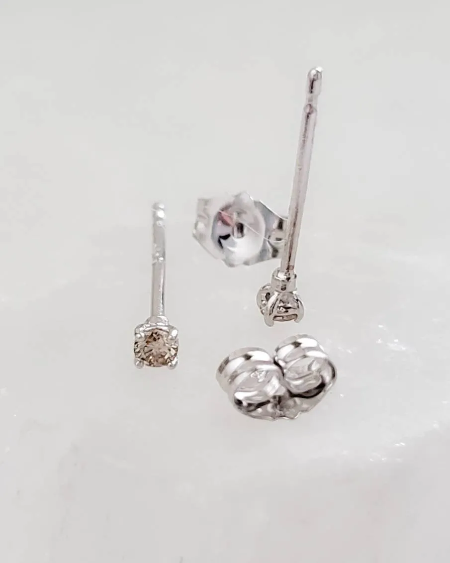 Dainty Diamond Studs in 14k Gold