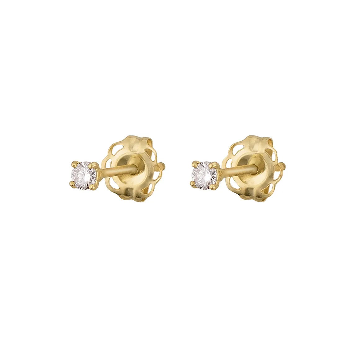 Dainty Diamond Studs in 14k Gold