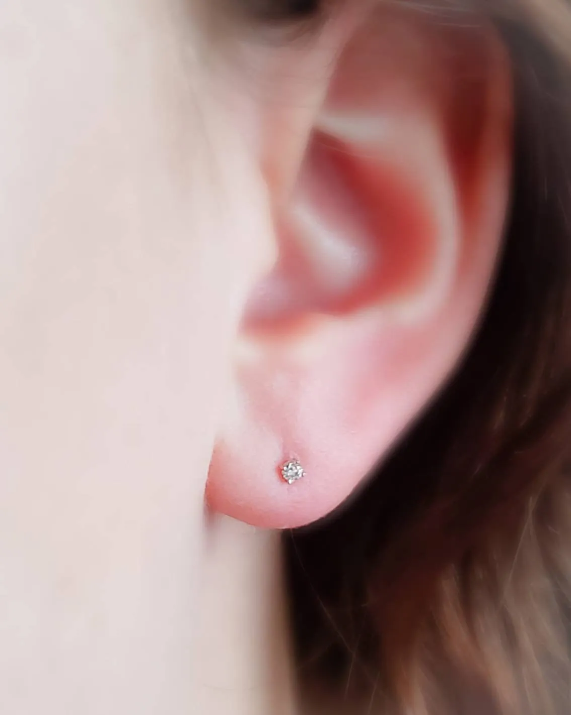 Dainty Diamond Studs in 14k Gold