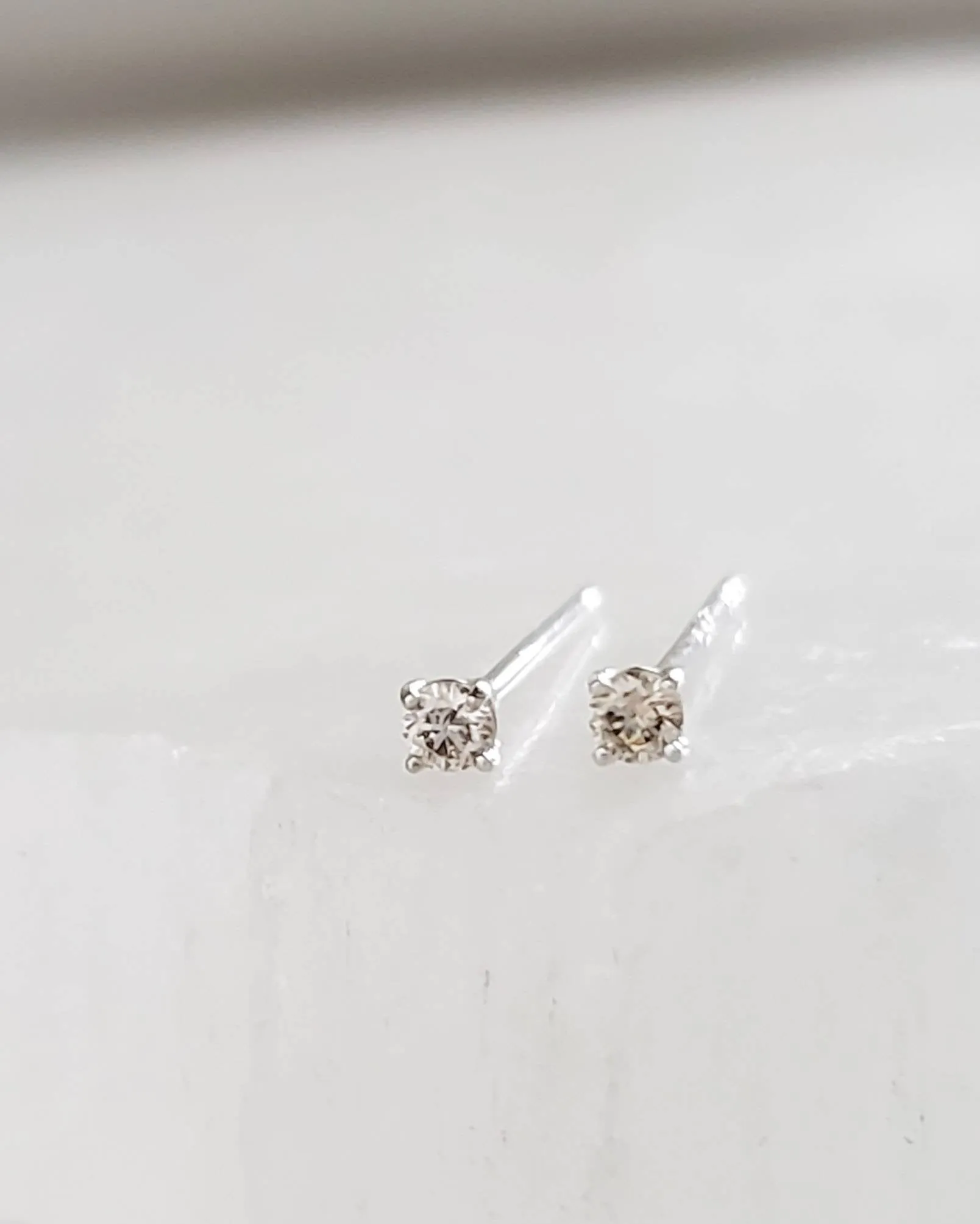 Dainty Diamond Studs in 14k Gold