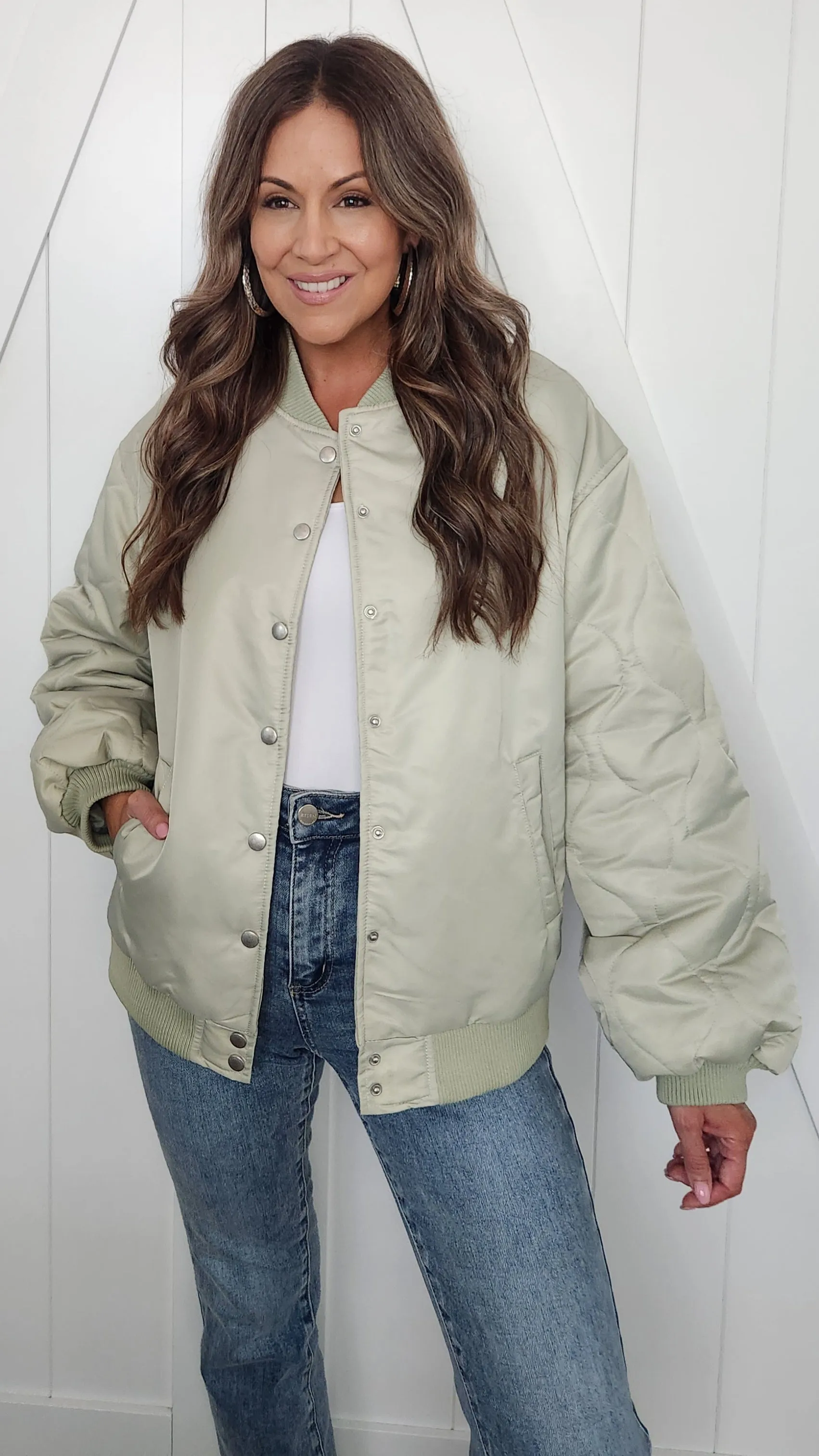Did It Right With This Bomber Jacket- Sage