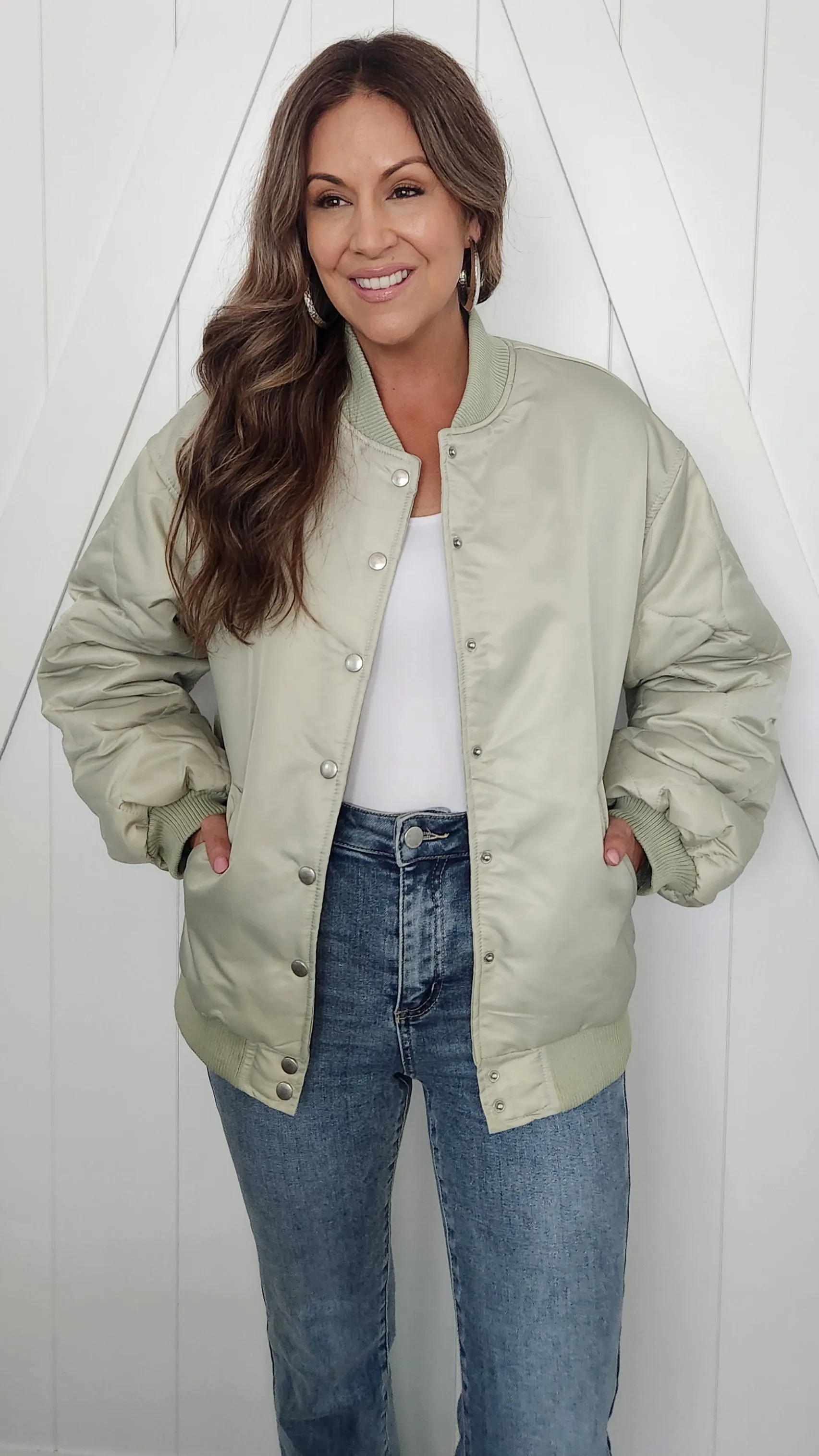 Did It Right With This Bomber Jacket- Sage