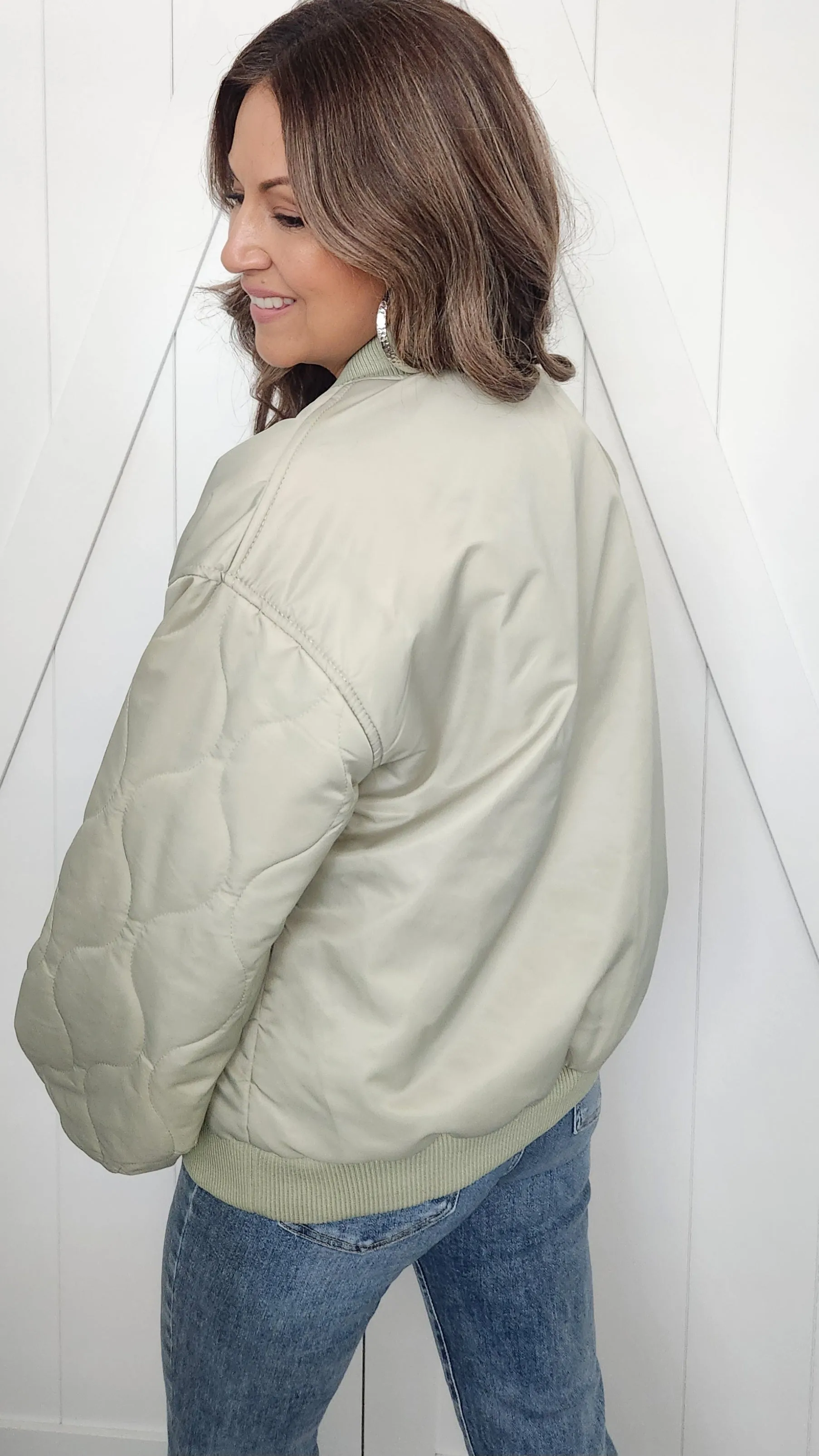 Did It Right With This Bomber Jacket- Sage
