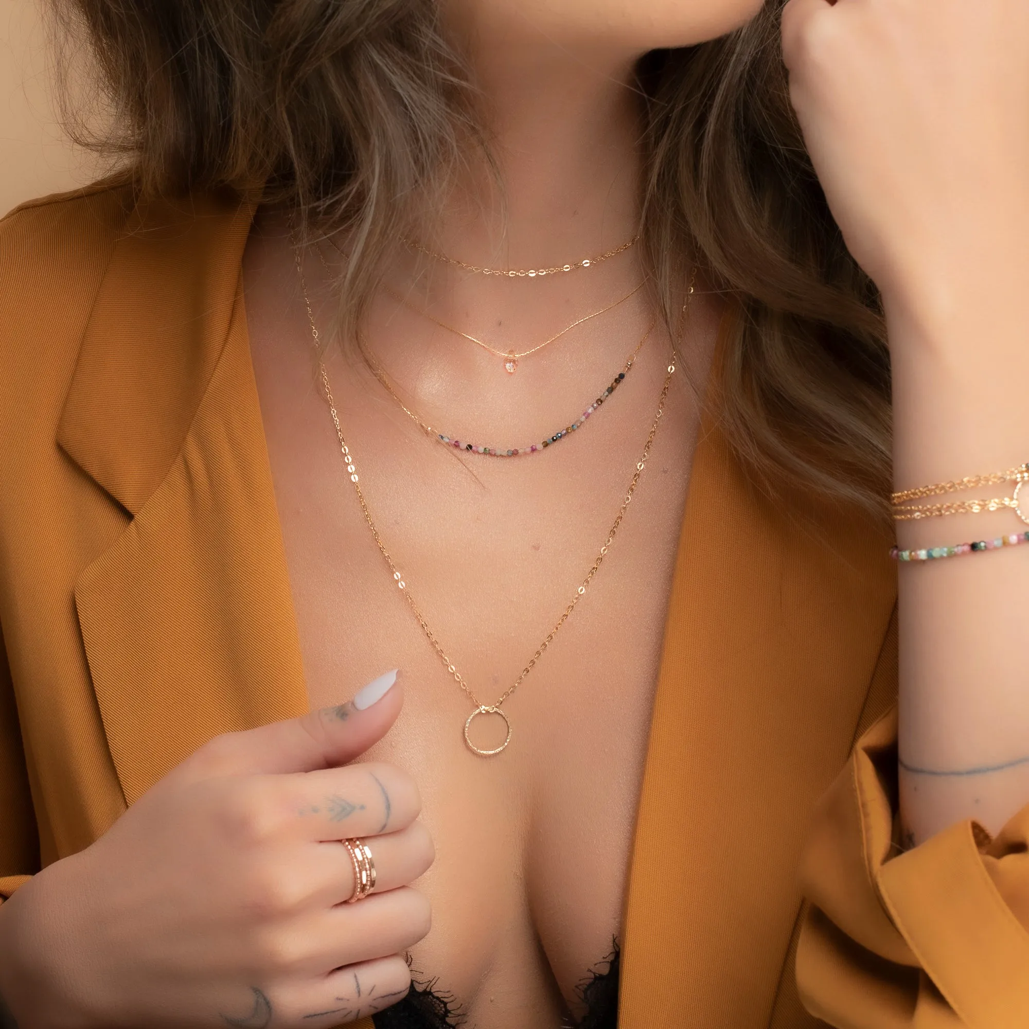 Gold Swarovski Bead Choker