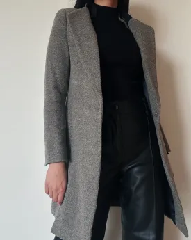 Grey Structured Coat (80% Wool)