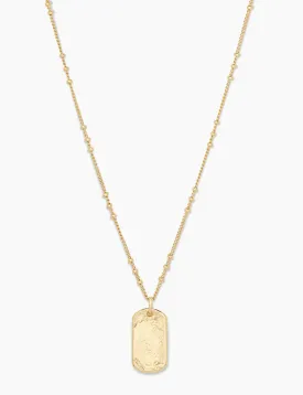 Griffin Dog Tag Necklace, Gold