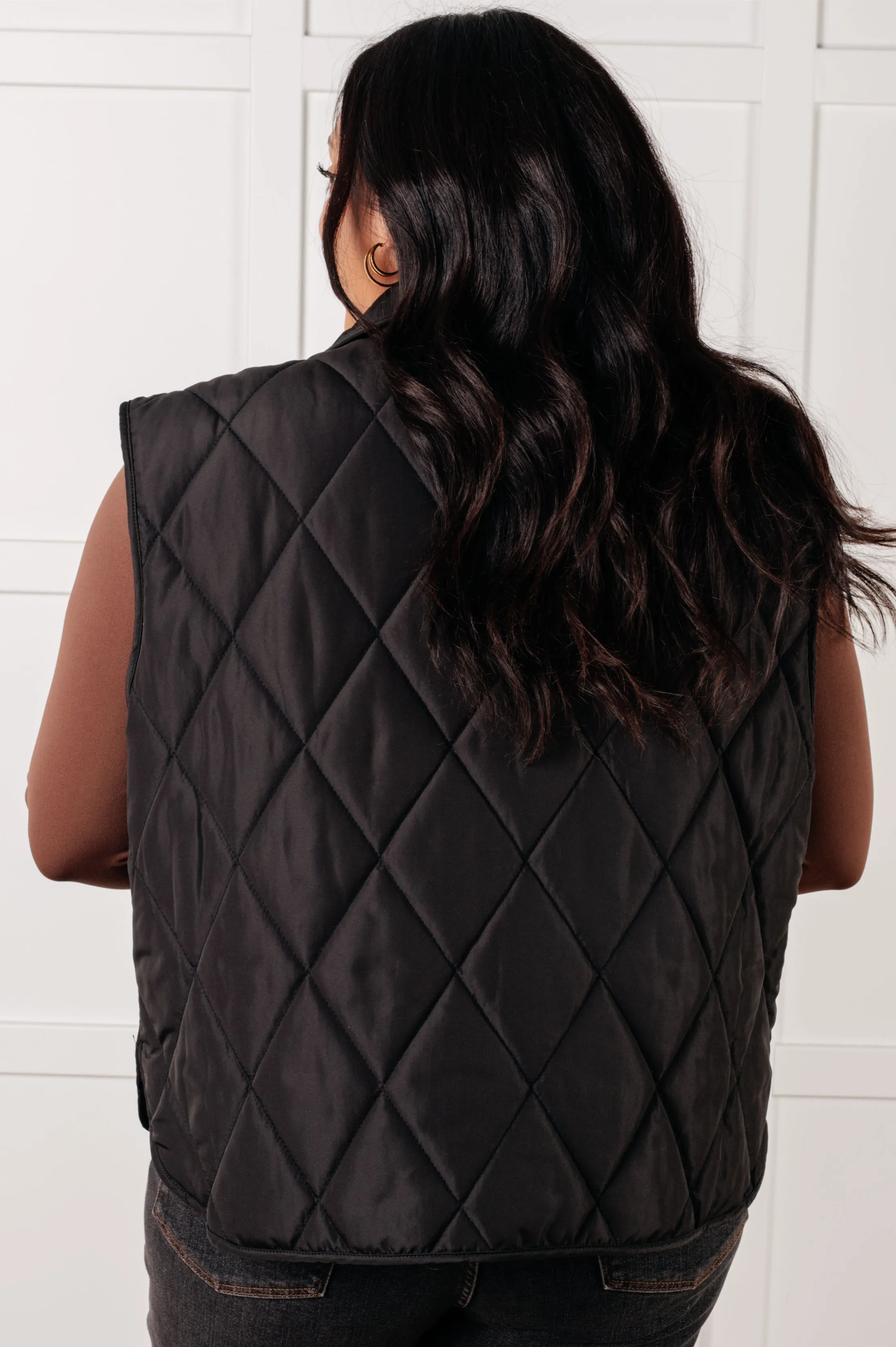 Haptics-Layering Queen Quilted Puffer Vest in Black