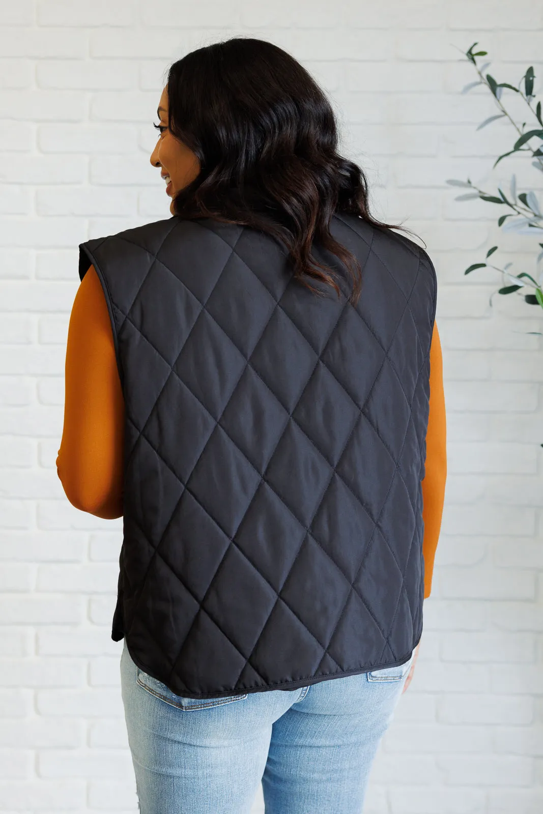 Haptics Layering Queen Quilted Puffer Vest in Black