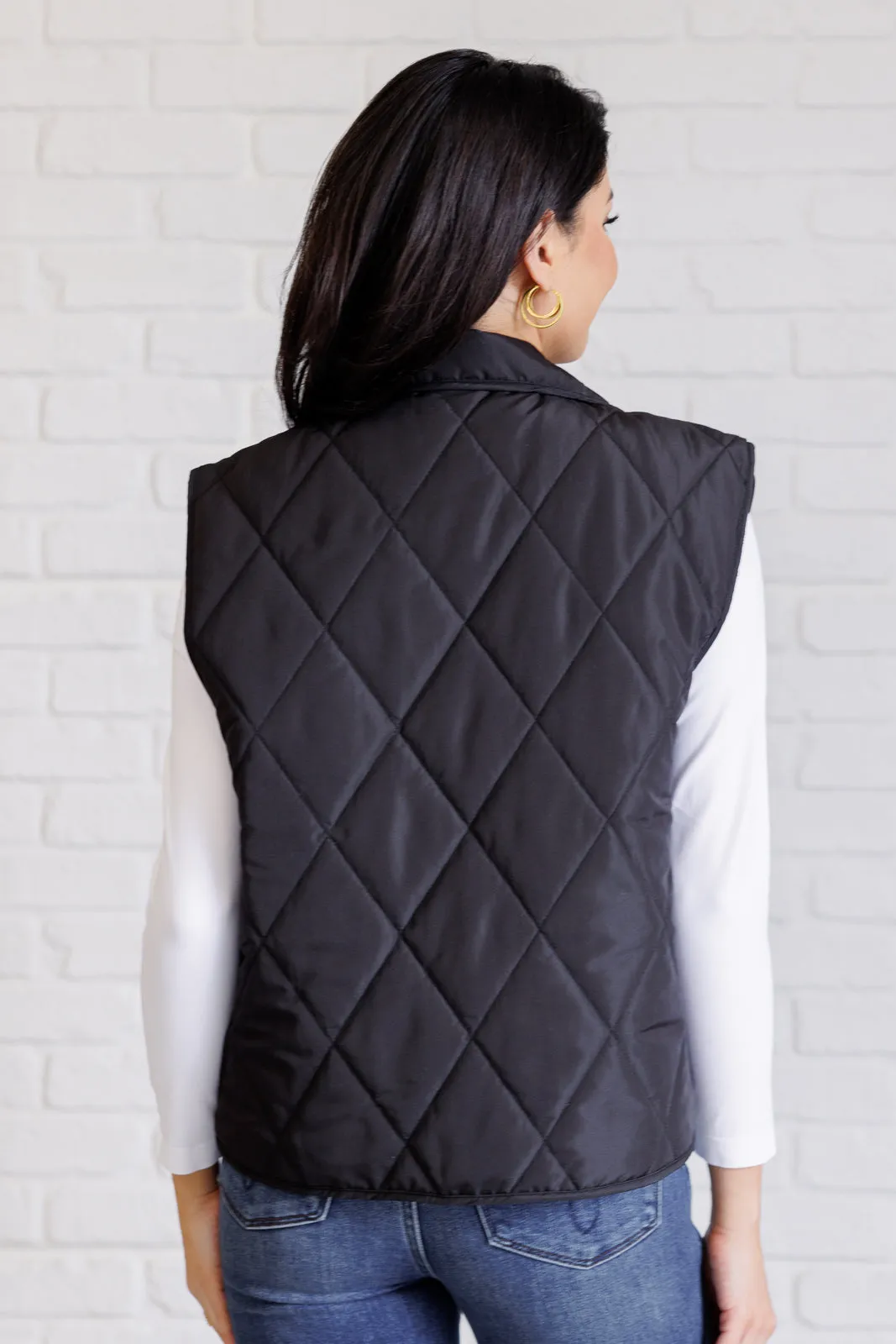 Haptics Layering Queen Quilted Puffer Vest in Black