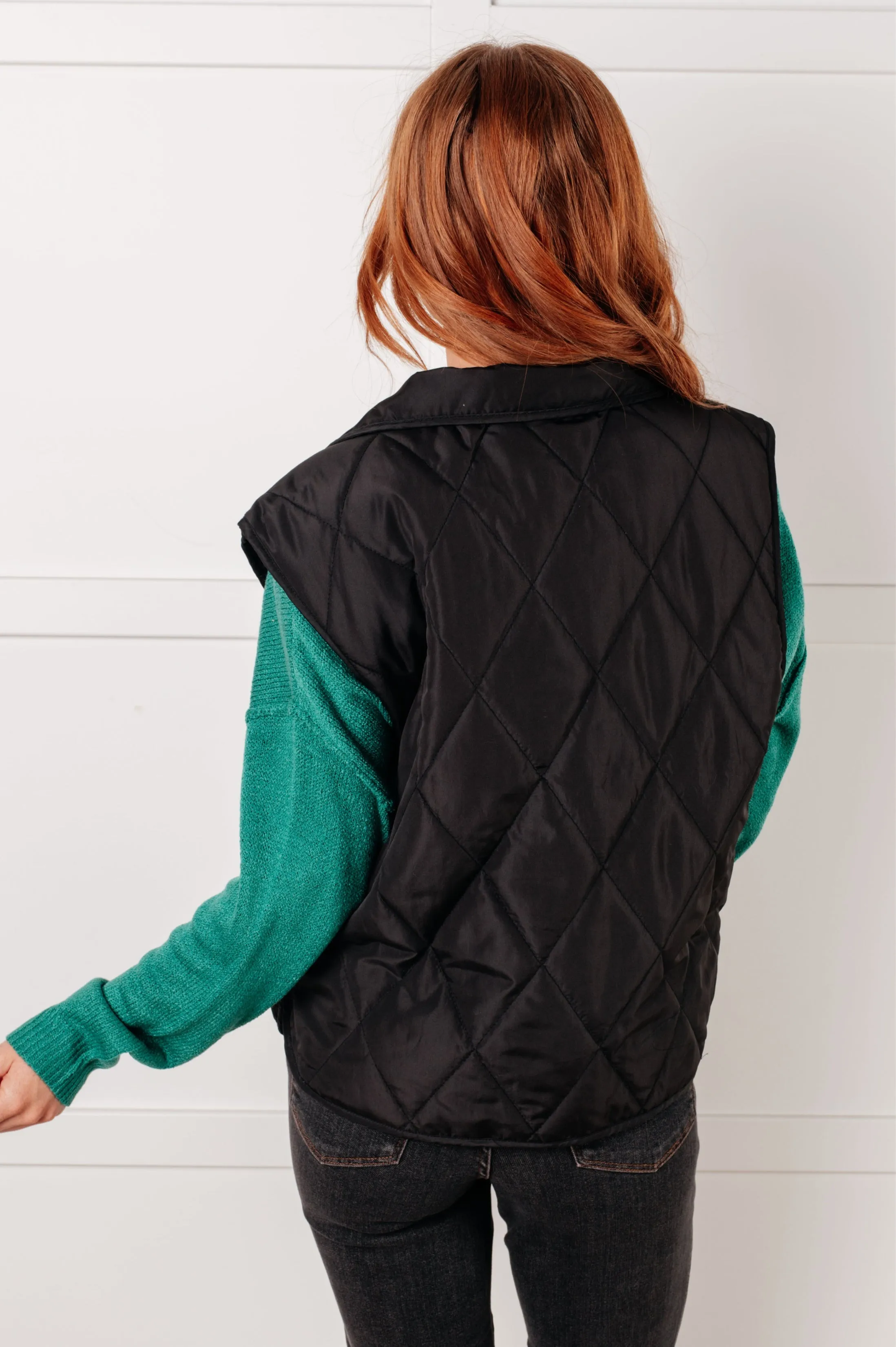 Haptics Layering Queen Quilted Puffer Vest in Black