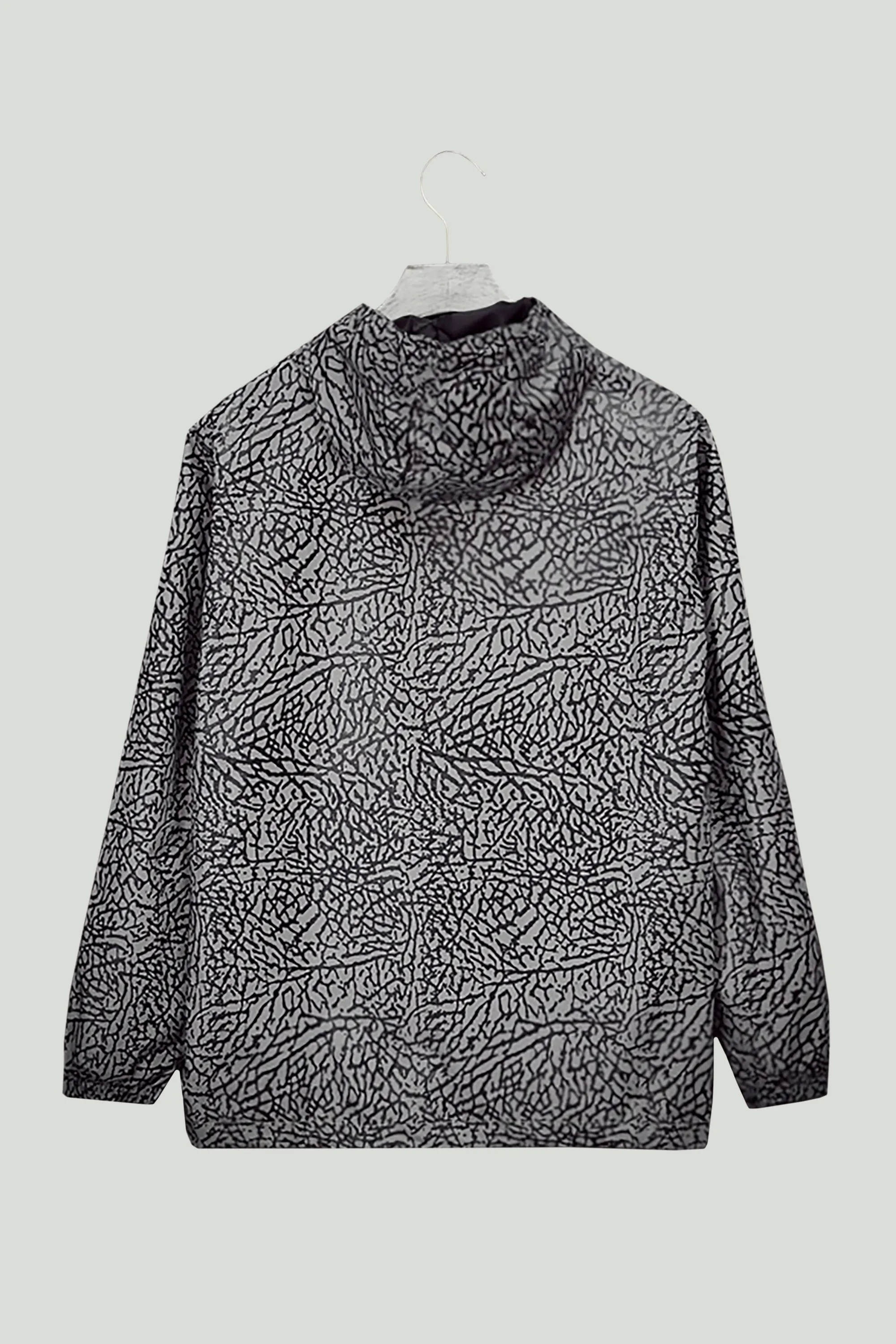 Hooded Crackled Print Windbreaker Jacket