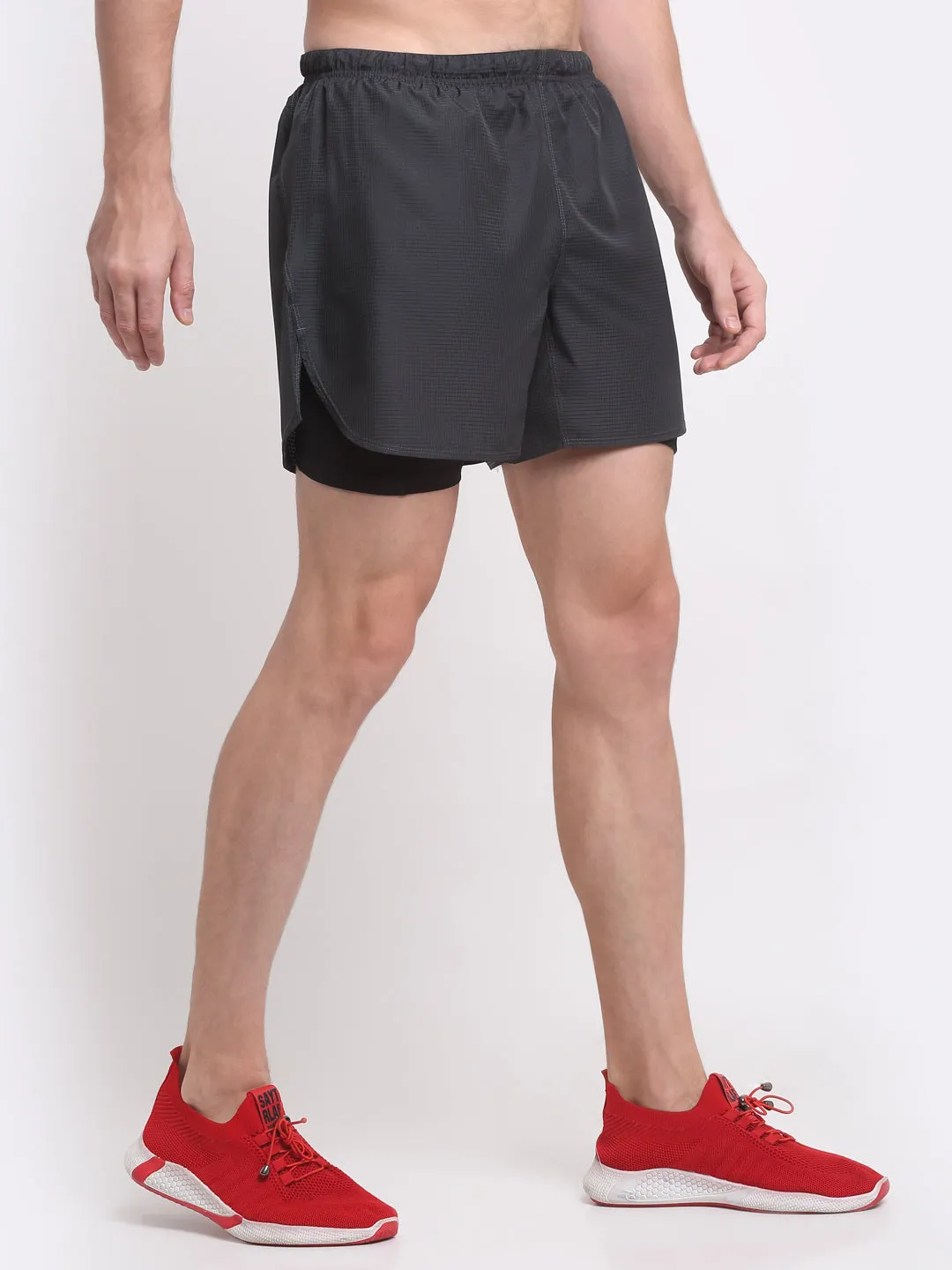 Invincible Men's Double Layered Long Distance Running Shorts