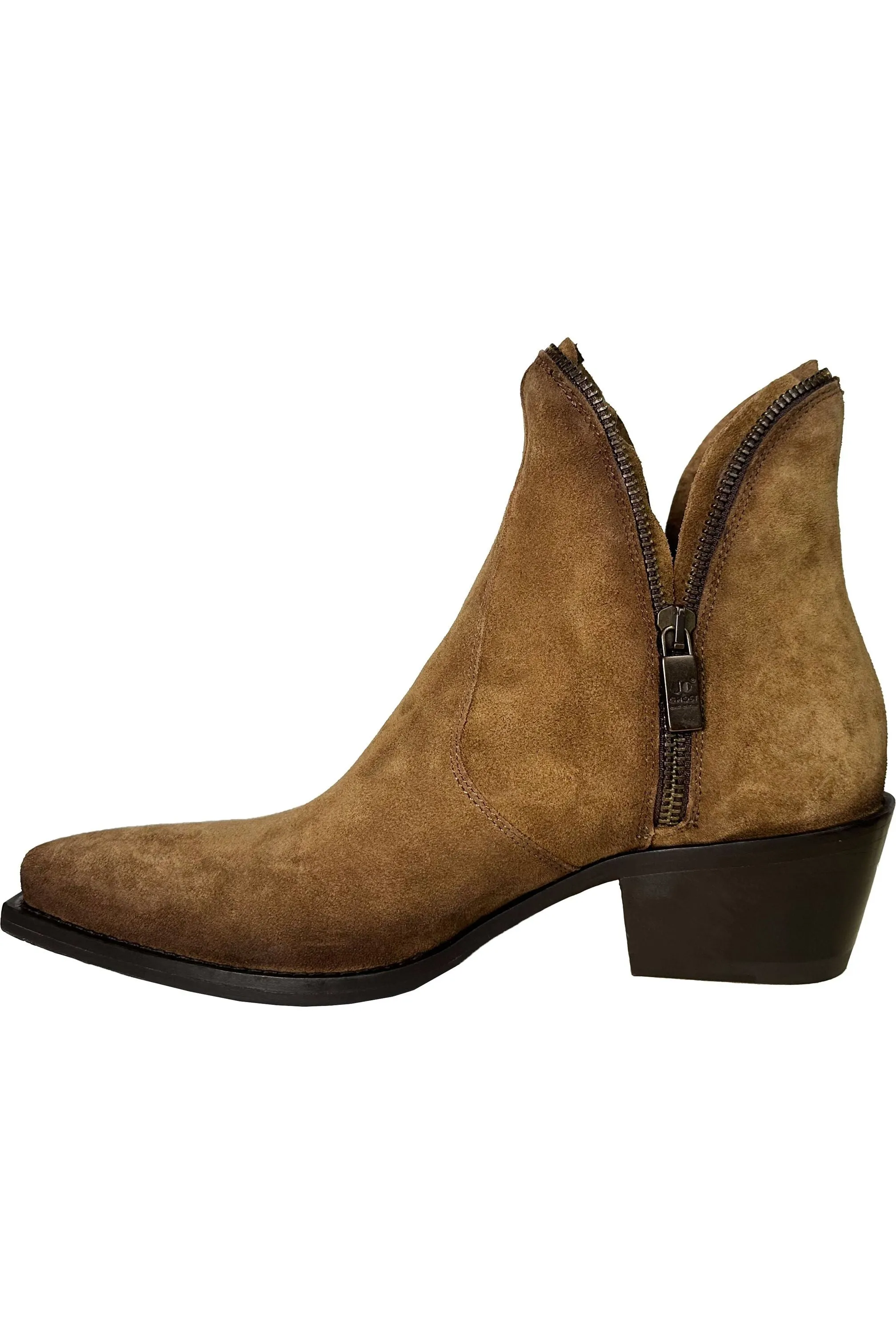 Jo Ghost Stacy Western Ankle Boot 7001 | Distressed Brown