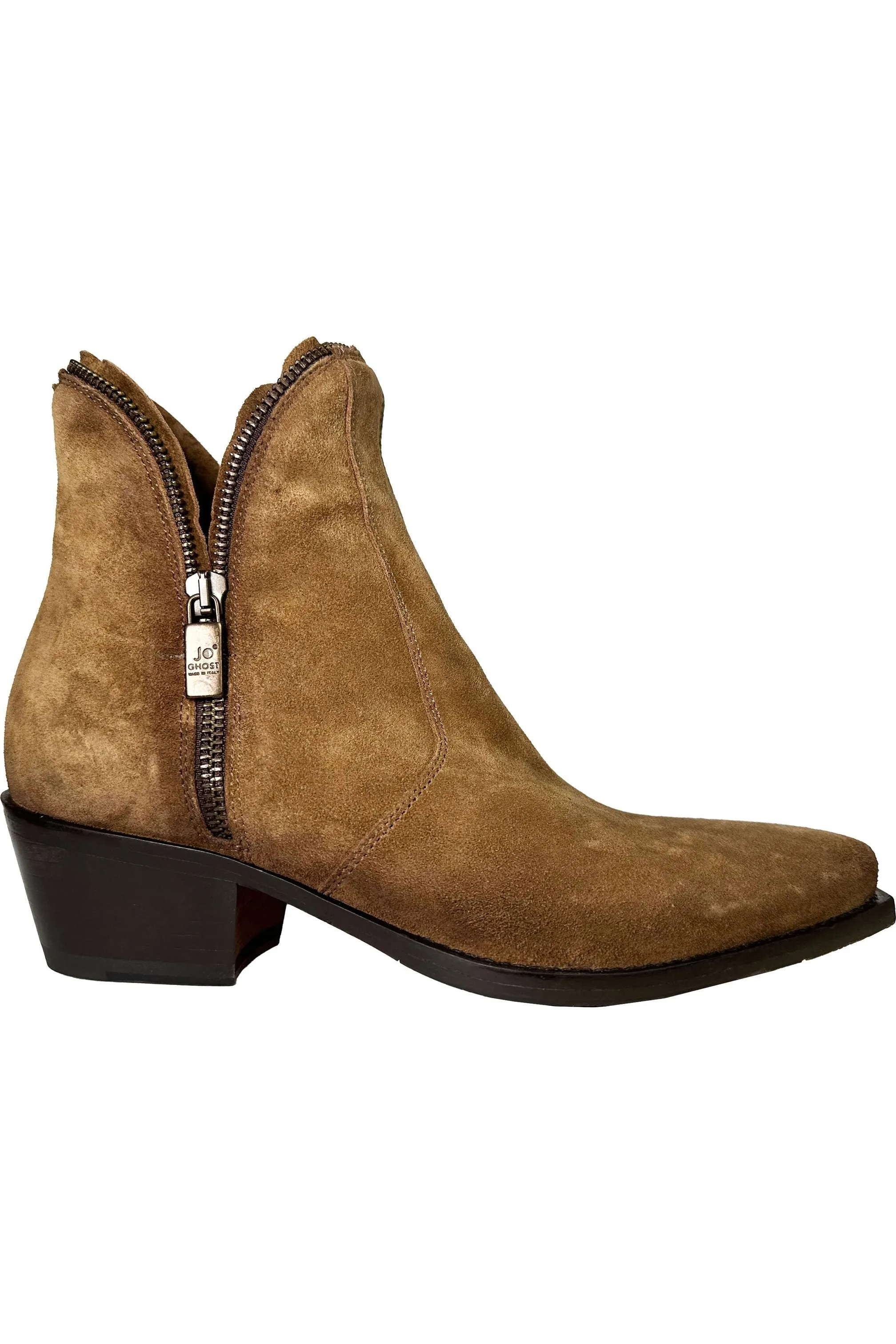 Jo Ghost Stacy Western Ankle Boot 7001 | Distressed Brown
