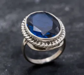 Large Sapphire Ring - Royal Blue Ring - Vintage Cocktail Ring
