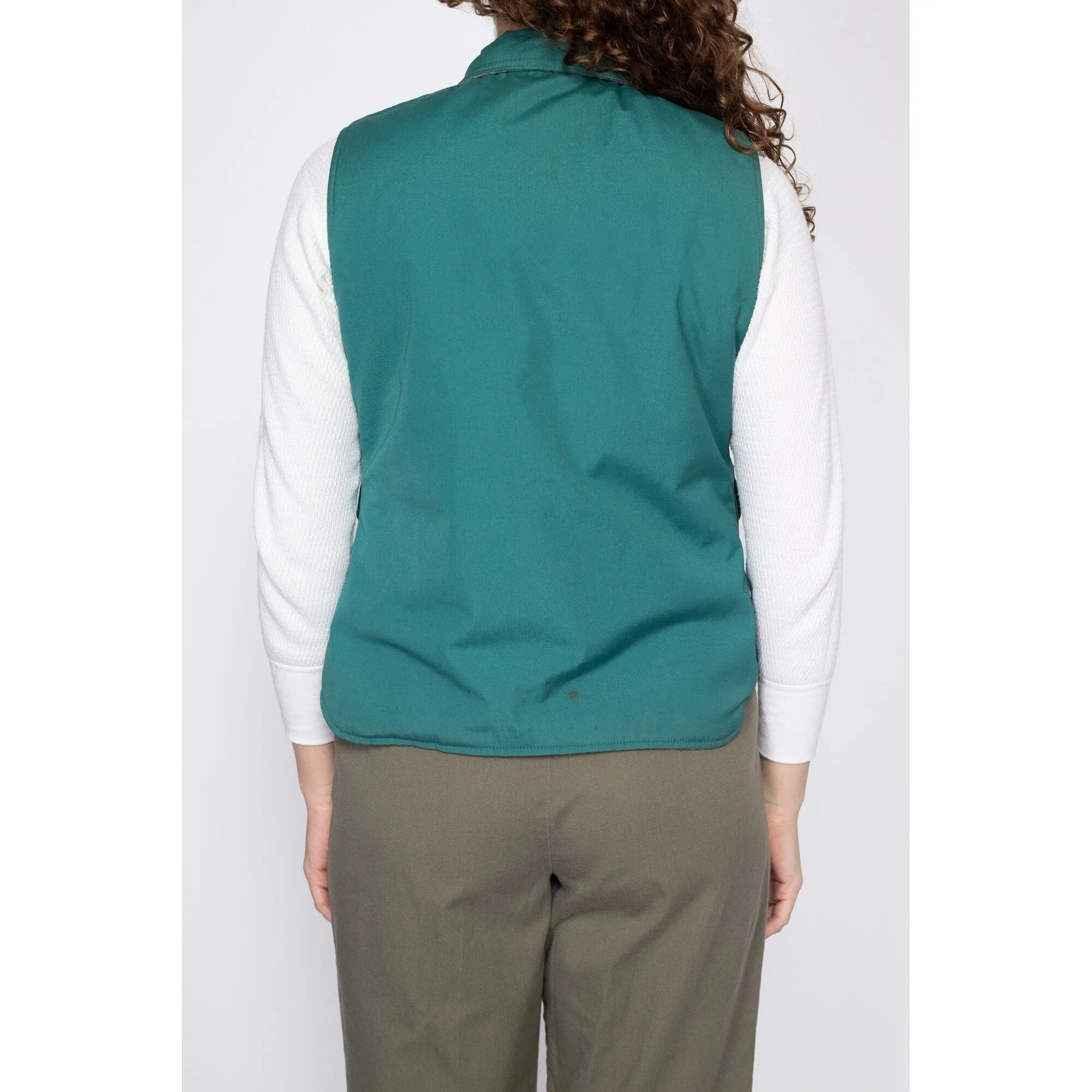 Medium 80s Woolrich Teal & Plaid Reversible Vest