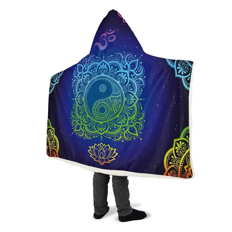 Neon Yin Yang Om And Lotus