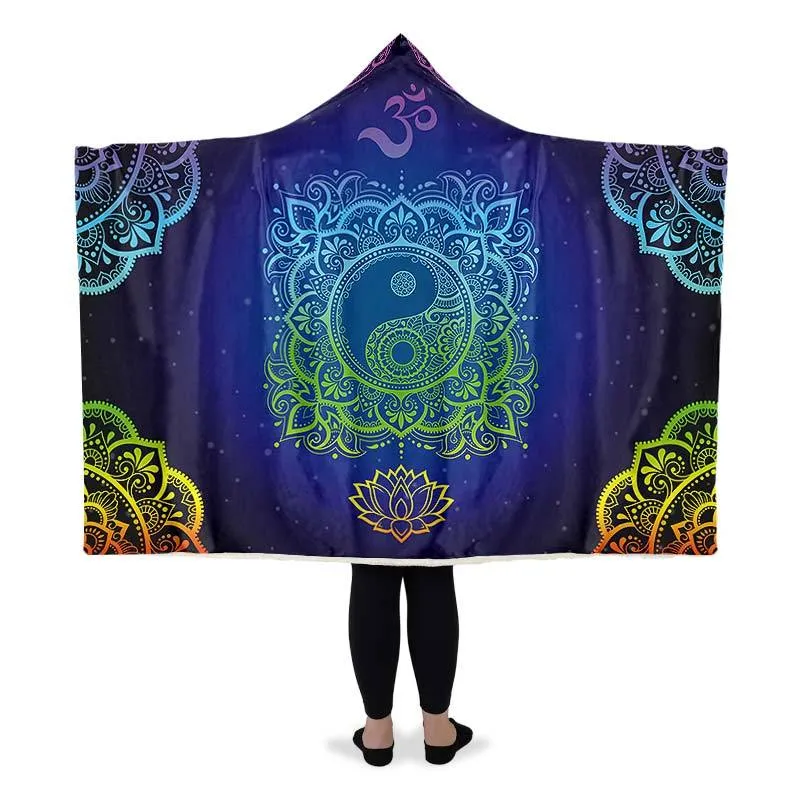 Neon Yin Yang Om And Lotus
