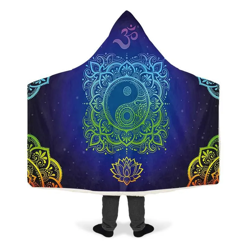 Neon Yin Yang Om And Lotus