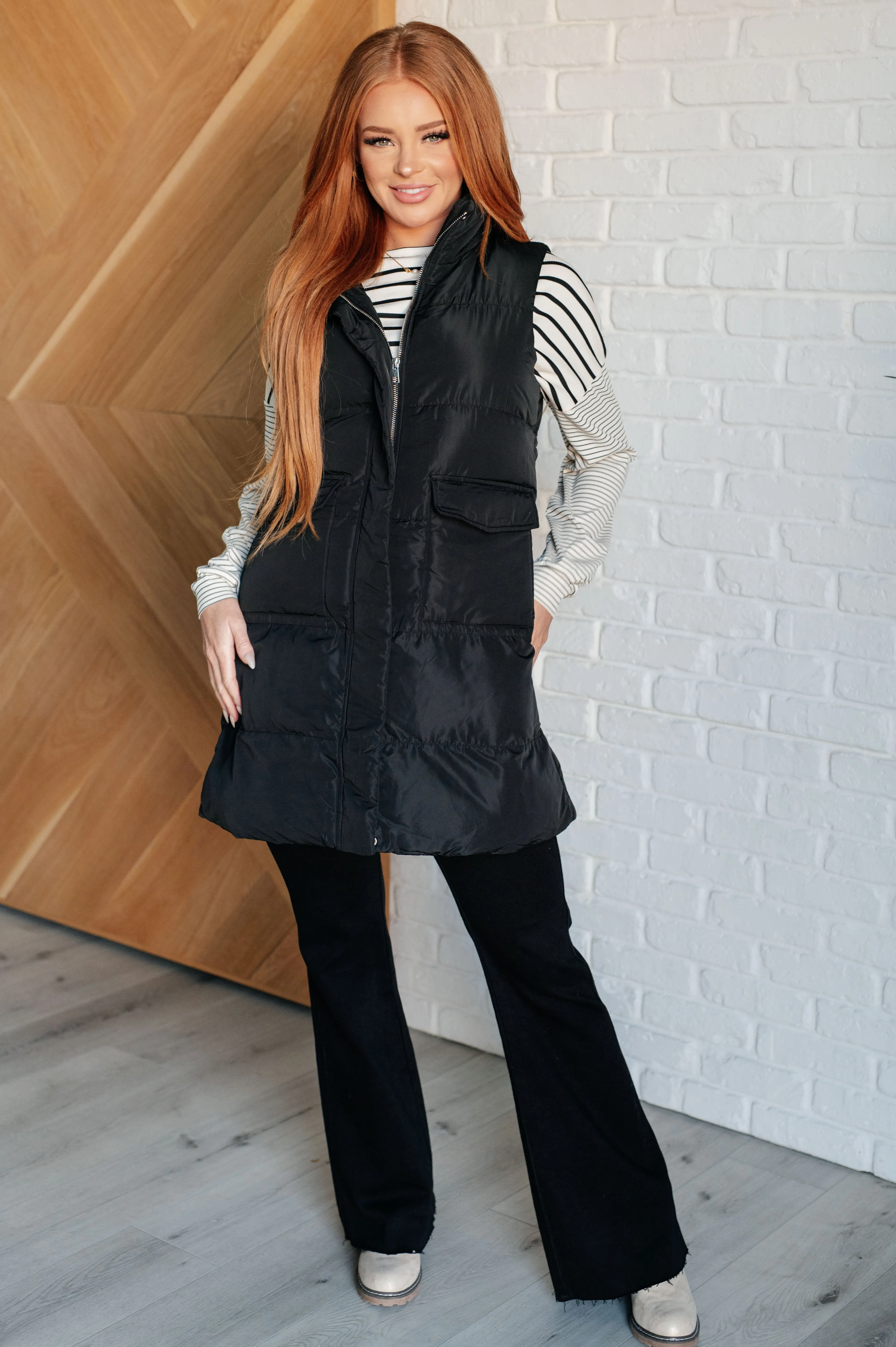One Eleven North Cold and Calculated Longline Puffer Vest
