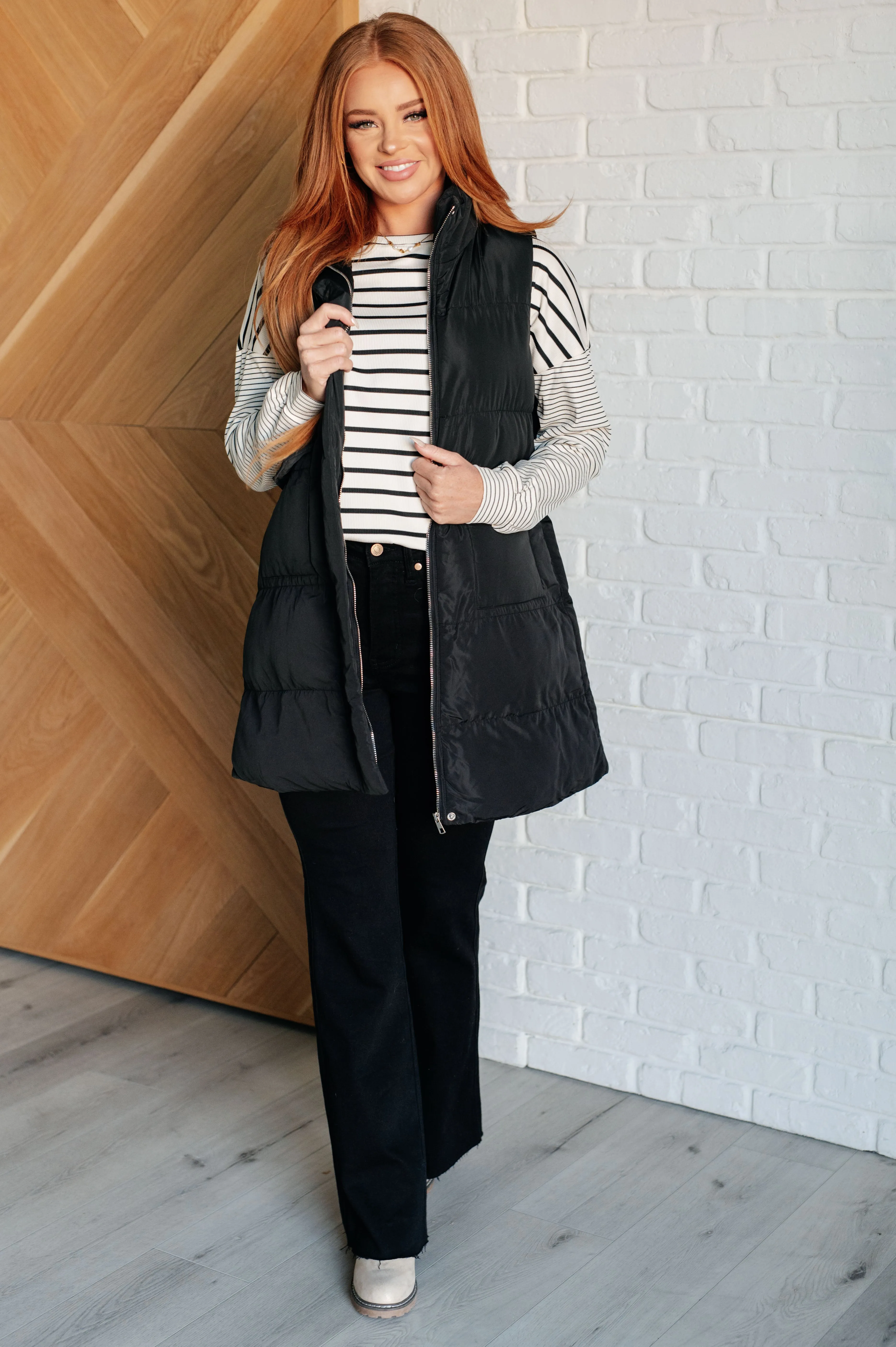 One Eleven North Cold and Calculated Longline Puffer Vest