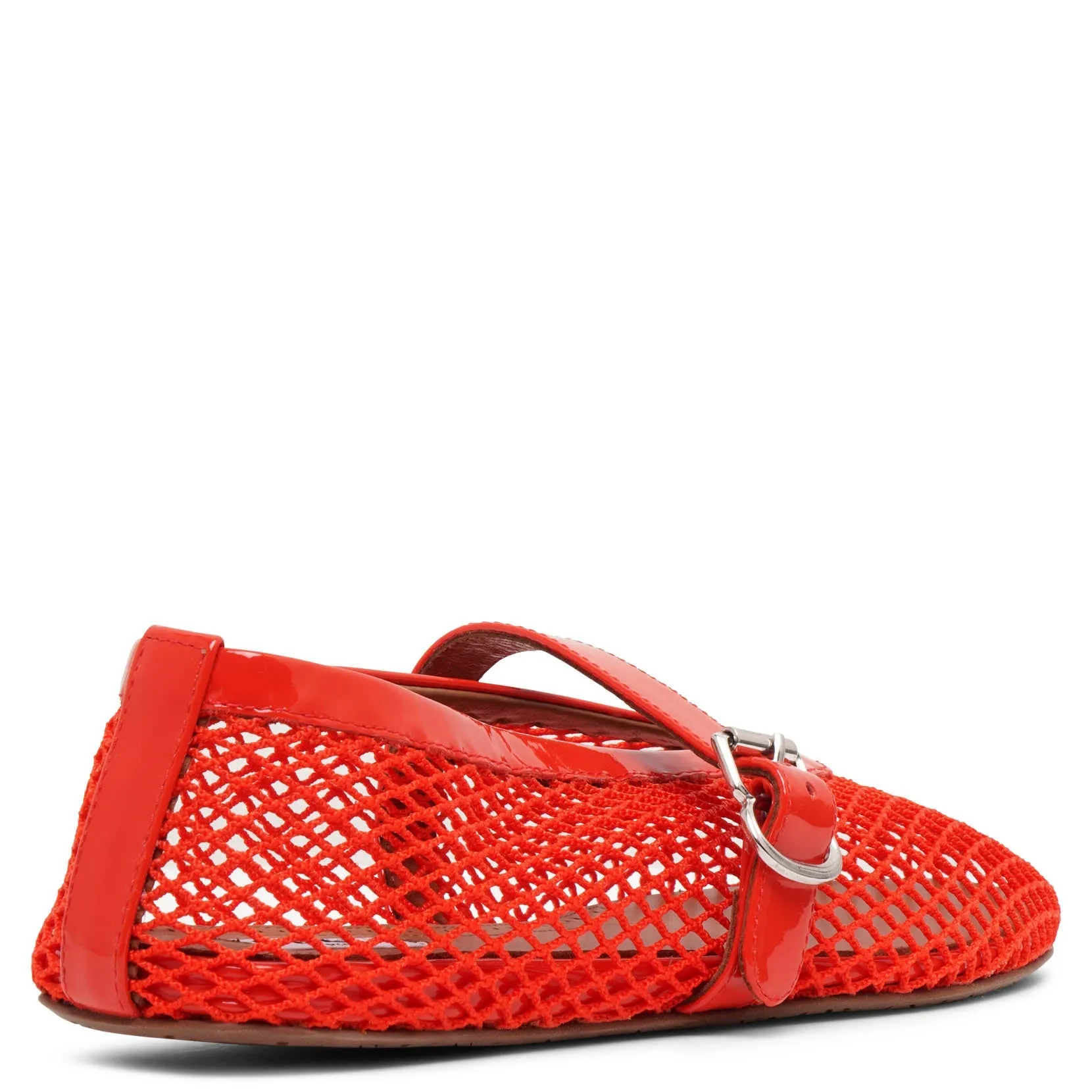 Orange mesh ballet flats