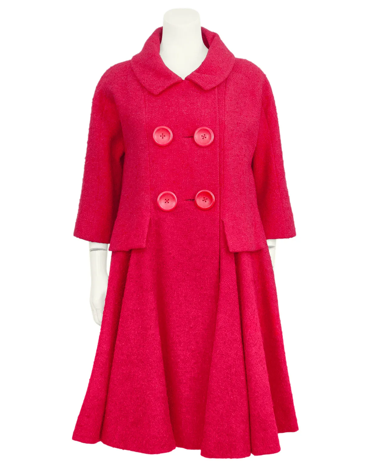 Pink Wool Swing Coat