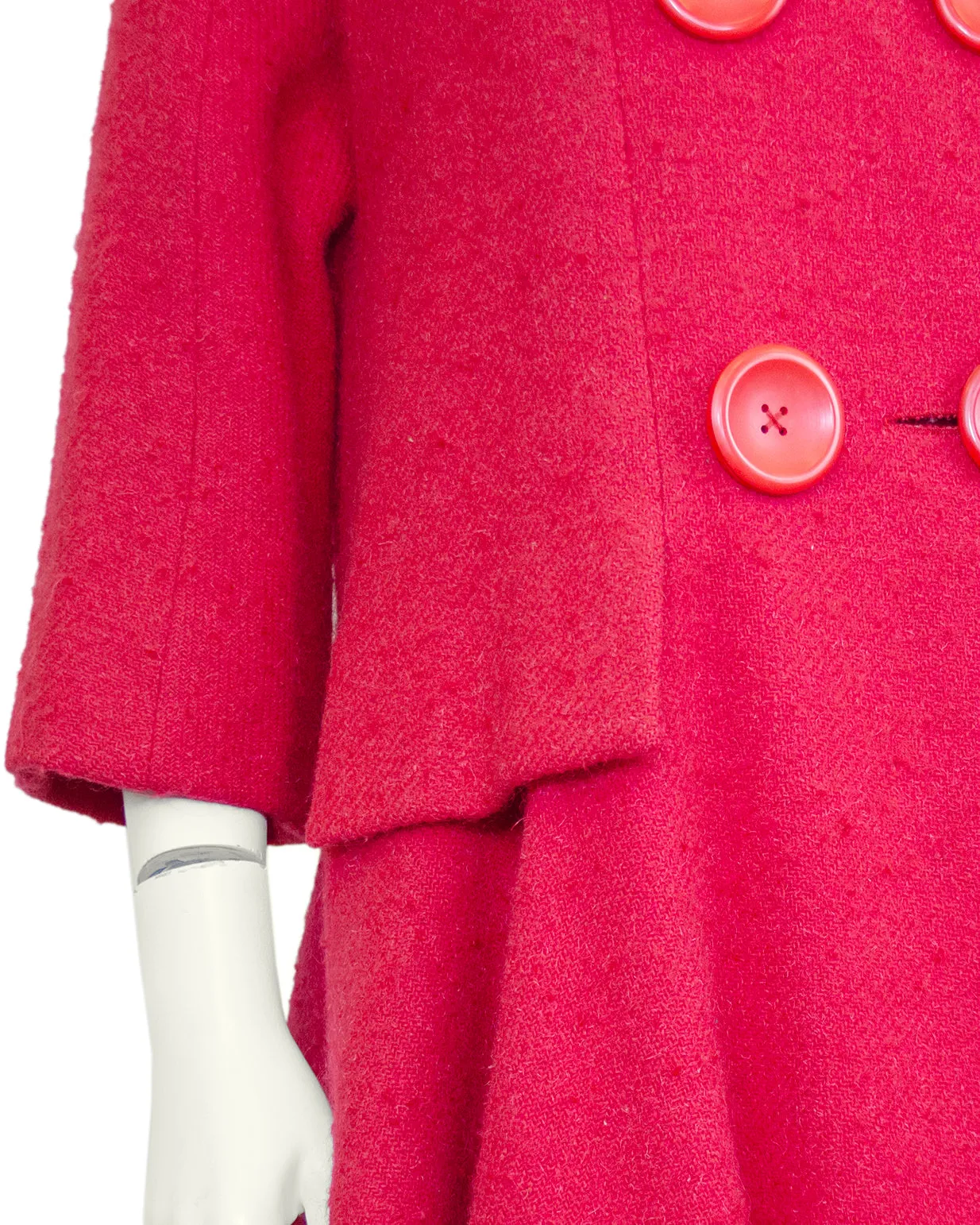 Pink Wool Swing Coat