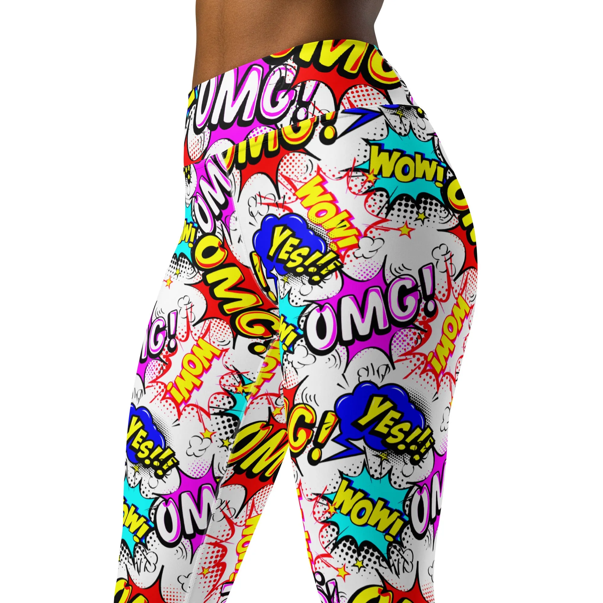 Pop Art Yoga Leggings, lioness-love