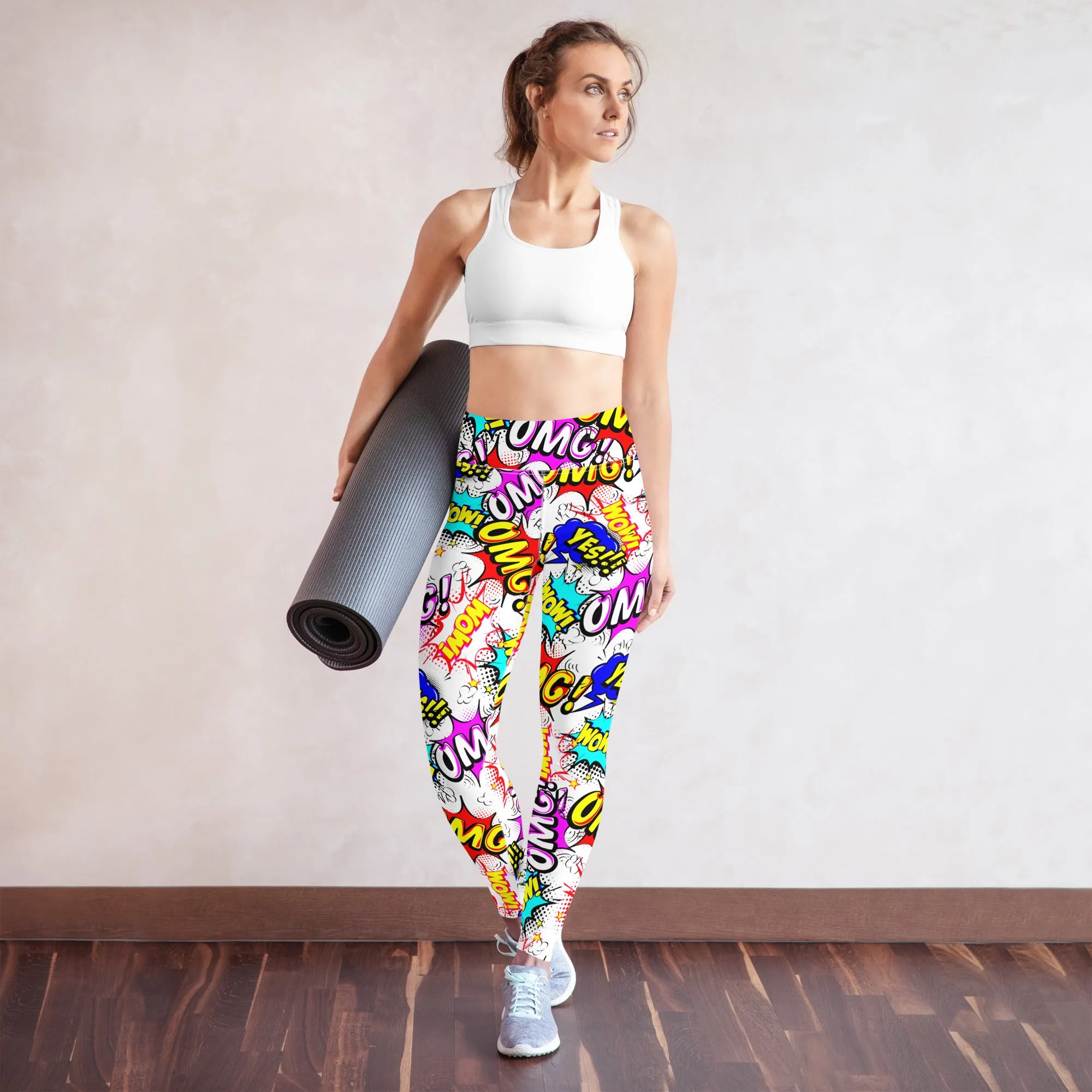 Pop Art Yoga Leggings, lioness-love