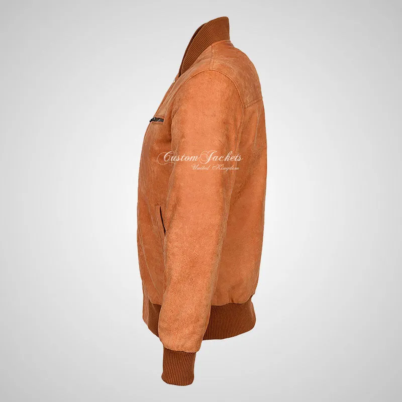 SEVENTIES 70’s Vintage Buffed Leather Bomber Jacket For Mens