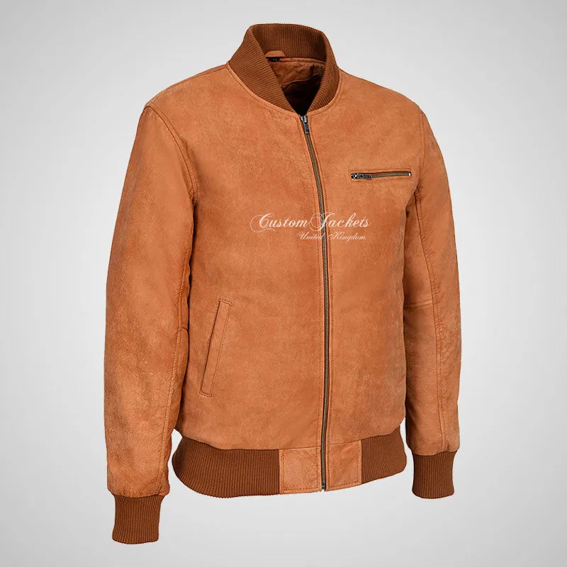 SEVENTIES 70’s Vintage Buffed Leather Bomber Jacket For Mens