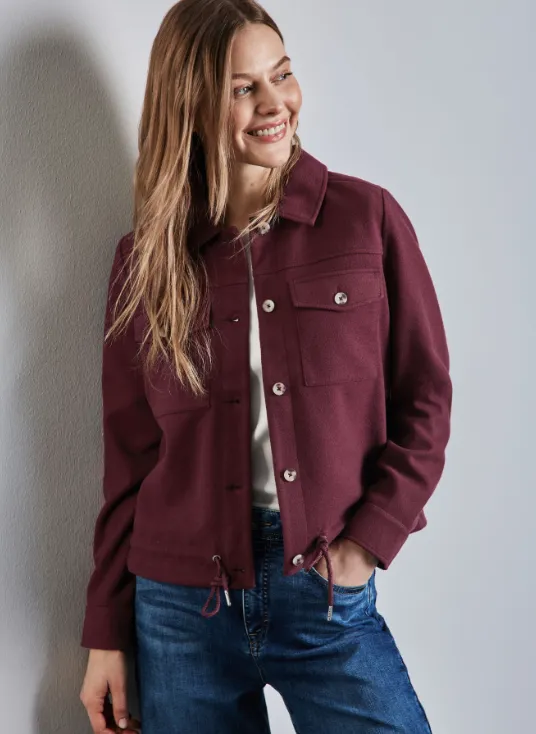 STREET ONE<BR>
Wool Look Jacket<BR>
Mulberry<BR>